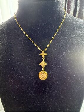 Gold Filled Pendant Necklace with Pavé Accent - Women Jewelry